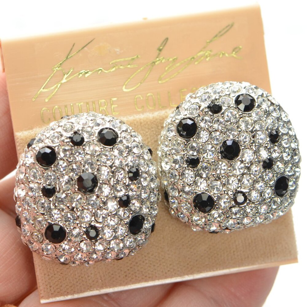 Vintage Kenneth Jay Lane KJL Crystal Clip-on Earrings
